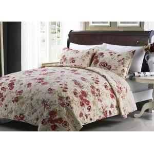 China White Quilted Bedspreads And Coverlets 3pcs Printed Machine Quilting supplier