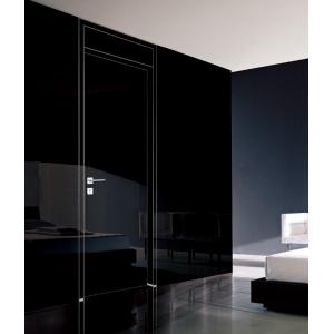 China Aluminum Frame glossy black front door,black lacquer door for bedroom supplier