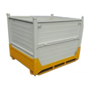 China Stacking Corrugated Steel Containers Pallet Box Storage Bins 1200kg supplier