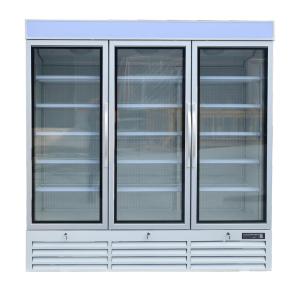 China Commercial Upright Glass Door Freezer Fridge With Plug - In Secop Compressor supplier