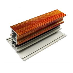 China T Shape Wood Finish Aluminium Profiles Length Customized For Glass Doors supplier