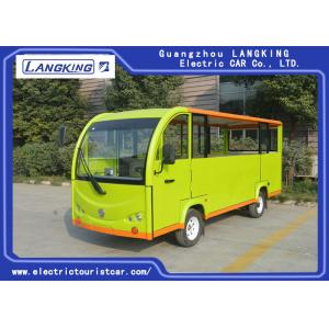 Green Electric Tourist Car With Semi Closed Door / Electric Sightseeing Bus