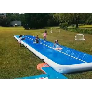 China Professional Double Fabric Wall Water Game Slip And Slide Long Air Track With Air Pump supplier