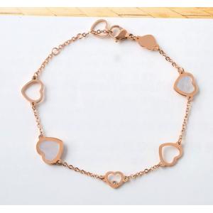Open Heart  Bracelet for Girls Fashion Jewelry White Sheel Heart Design Bangle 18K Rose Gold Open Heart