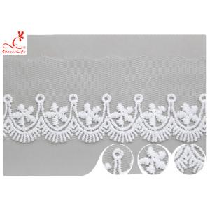 China Polyester Width 3CM Ribbon Embroidered Lace Trim For Wedding Dress supplier