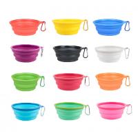 China Colorful Lightweight Collapsible Silicone Dog Bowl For Outdoor Training Puppy Feeding Bowl on sale