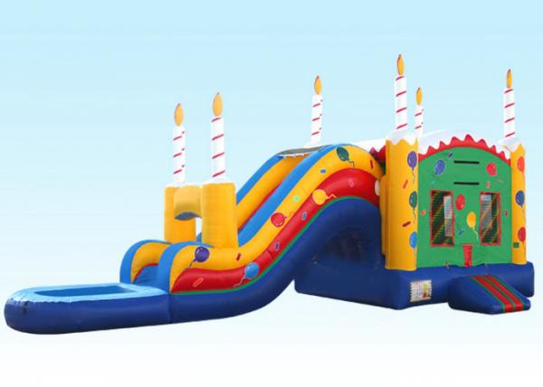 Birthday Cake Water Inflatable Bouncer Combo With Logo Printing