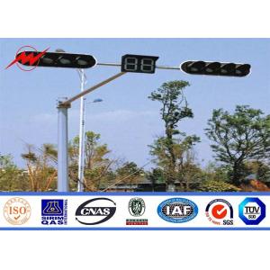 6000mm Height Galvanized Traffic Light Signals Columns Single Bracket For Horizontal Mounting