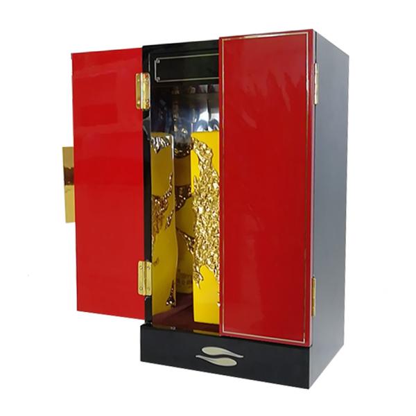 China Custom Wooden Wine Box Wine Gift Box With High Gloss Lacquer Finish wholesale
