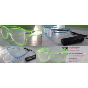 China El Wire Plastic Diffraction Glasses With LED Lighting For Christmas Festival supplier