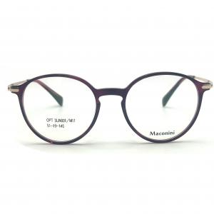 OPT SUN001 Acetate Optical Frame with high elasticity temples trendy Round Style Fashionable Look