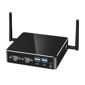 China Core i3 8130U PC industrial DDR4 16G Dual Ethernet sin ventilador Mini computadora negra supplier