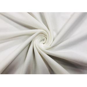 210GSM Weight Brushed Knit Fabric 82% Polyester Warp Knitting White Color