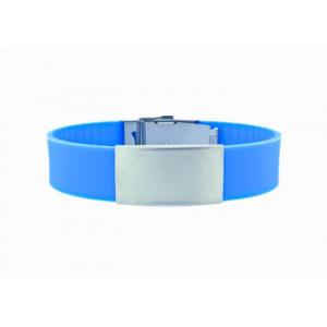 Personalized Road ID Medical Bracelet , Silicone ID Band With Engraved Clasp