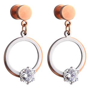 New style zircon earrings gold plated shinning hoop earrings for girls