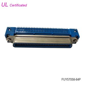 China Female 64 Pin Centronics Connector PCB Right Angle Connector with board lock supplier