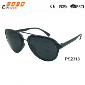 China Fashion sunglasses made of plastic frame with bridge, suitable for men and women supplier