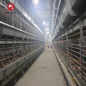 China Hot Dip Galvanized Wire H Type Battery Cages for Broiler Chicken With Auto Feeding System supplier