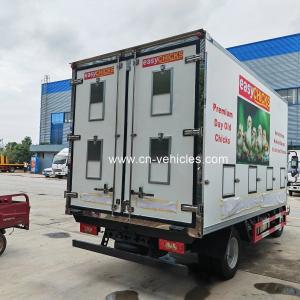 China Foton 4x2 day old baby chicken transport truck Plastic frp day old chicken truck wholesale