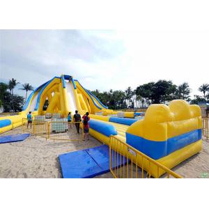 Amazing Inflatable Giant Slide Commercial Grade Yellow White Color 54*23*12.5m