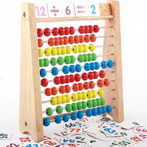 Arithmetic Abacus Wooden Math Toy Rainbow 7cm Wooden Counting Beads