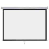 China Manual Ceiling Mount Projection Screen With Self Locking 100 Inch Pull Down on sale