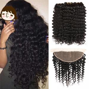 China 100% Virgin Malaysian Deep Curly Hair Extensions Natural Color No Chemical supplier