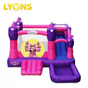 China Jump And Slide Pink Bounce House PVC Plato Tarpaulin Scratch - Proof  4*4*4m supplier