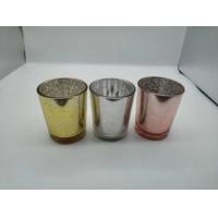 China Gold Glass Votive Candle Holders cup set on sale