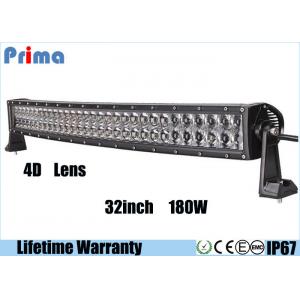 China Dual Row 4D 32 Inch Curved Light Bar , Spot Flood Light 180W Curved Led Light Bar supplier