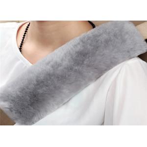 China Gray Soft Wool Car Sheepskin Seat Belt Cover Warm For Comfortable Driving supplier