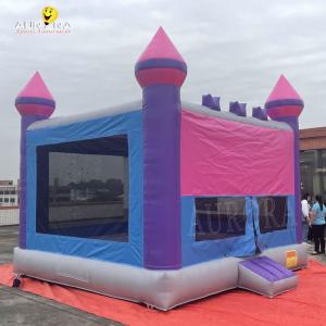 Purple Blue Inflatable Bouncy Castle PVC Tarpaulin Inflatable Bounce House