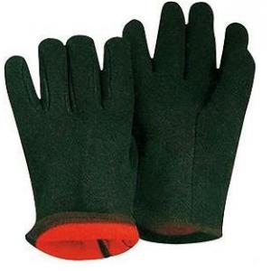 China 10 inch Insulated protective Brown Cotton Gloves / Glove 41007 With Red Fleece Lining supplier