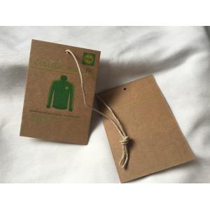 China 3 Colors Brown Kraft Paper Hang Tag , 3mm Cotton / Linen Cord Custom Garment Hang Tags supplier