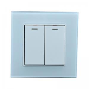 Tempered Glass Panel Plastic button Wall Light Switch Rohs Certificate