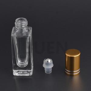 Customized Transparent / Amber Glass Roller Bottles With Screw 10ml / 15ml / 20ml / 30ml / 50ml
