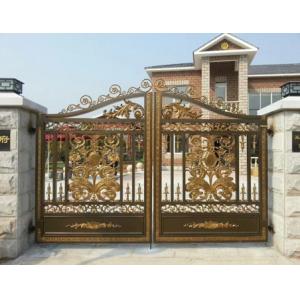 China Villa Electroplated Cast Iron Gates / Courtyard Metal Driveway Gates supplier