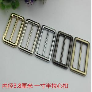 China New product 38 mm hanging brush anti brass color zinc alloy metal slide adjustable buckles for bag hardware supplier