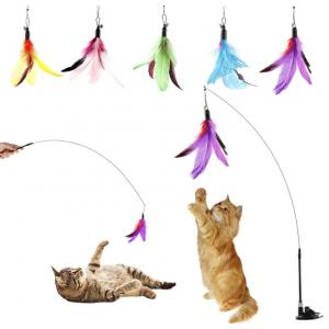 Feather Puzzle Wand Cat Toy Interactive With Bell For Kitty