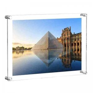 Plexiglass Brochure Acrylic Wall Standoff Sign Holder Floating Frameless Photo Frame Collage