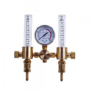 China Brass Dual Output Argon Gas Regulator Flow Meter with CGA580 Inlet and 5/8 Outlet supplier