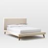 Modern fabric upholster wood latest double bed designs,color optional.