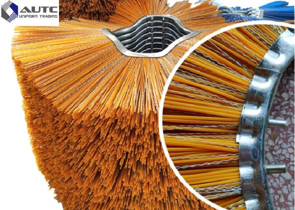 PP Zig Zag Street Cleaning Machine  Bobcat Sweeper Brush Rotating Snow Brush / Industrial Snow Brush CE Certification