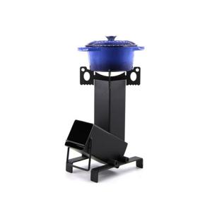 Patio Heater ISO9001 Wood Burning Rocket Stove Camping Height 17.5" Charcoal