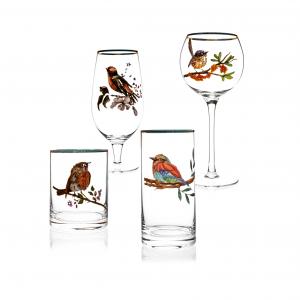 Clear Crystal Wine Glass Bird Drawing Collection Glass Gift Selling Lovers Family