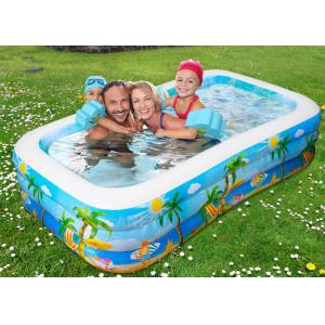 China Children Square Shape Blue PVC Inflatable Swimming Pools supplier