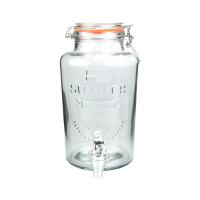 China OEM Cold Drink Glass Beverage Dispenser Round With Airtight Lid on sale