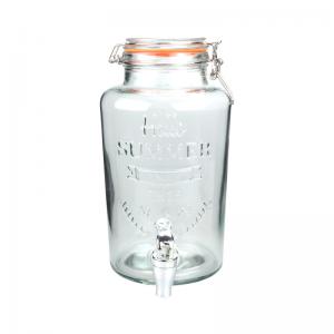 OEM Cold Drink Glass Beverage Dispenser Round With Airtight Lid