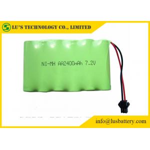 China 2400mah 7.2V 1.2 V Rechargeable Battery , AA NIMH Battery Pack Long Service Life supplier