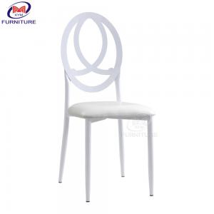 Stackable Cushion Wedding Dining Chair Iron White Back With Cushion Metal Phoenix Bamboo Chair